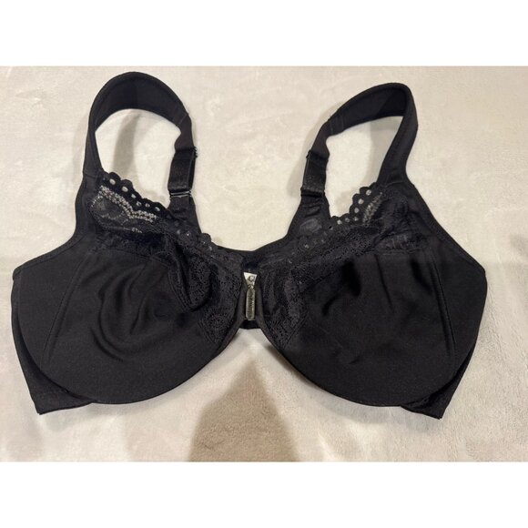 Glamorise Women's Black Full Figure Wonderwire Front Close Bra #1245 Size 36D - Picture 5 of 7